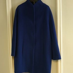 Royal blue wool Tahari car coat